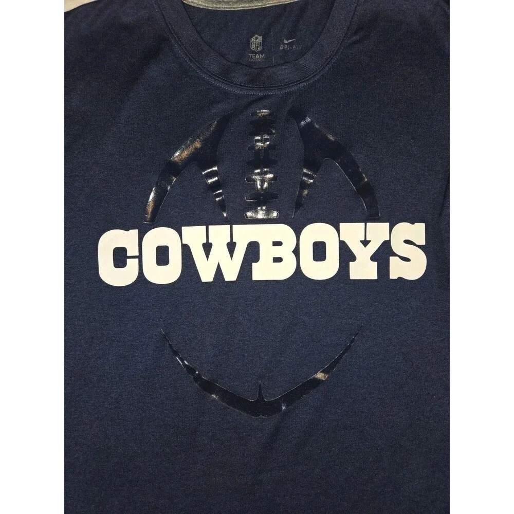 Mens Nike DriFit Dallas Cowboys Short Sleeve T Shirt Blue Large